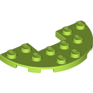 Lego Plate Round Half 3 x 6 with 1 x 2 Cutout / Lime