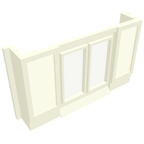 Lego Window 1 x 6 x 3 Shuttered with Glass for Slotted Bricks / White