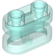 Lego Brick Special 1 x 2 Rounded with Center Bars / Trans-Light Blue