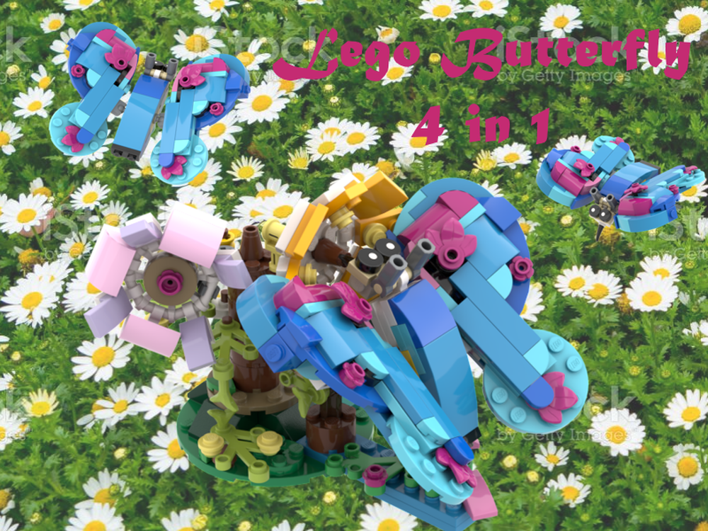 Lego BUTTERFLY + Flower Stand (31136 Alternative Build)