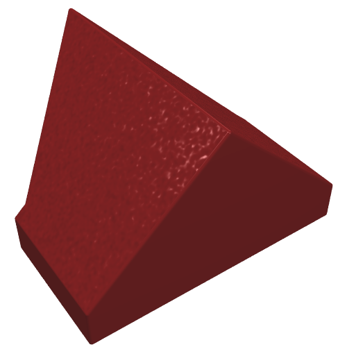 Lego Brick Sloped 45° 2 x 1 Double / Inverted with Hollow Bottom / Dark Red