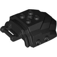 Lego Large Figure Cover 4 x 5 x 2 with Bar, 4 Studs, Ridged / Black