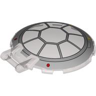 Lego Dish 6 x 6 Inverted - No Studs with Handle with Light Bluish Grey Cockpit Print / Trans-Brown