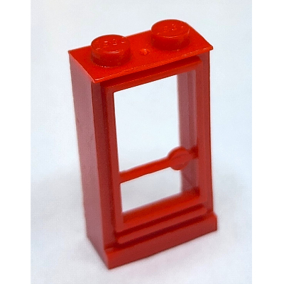 Lego Door 1 x 2 x 3 Left with Solid Studs, without Glass / Red