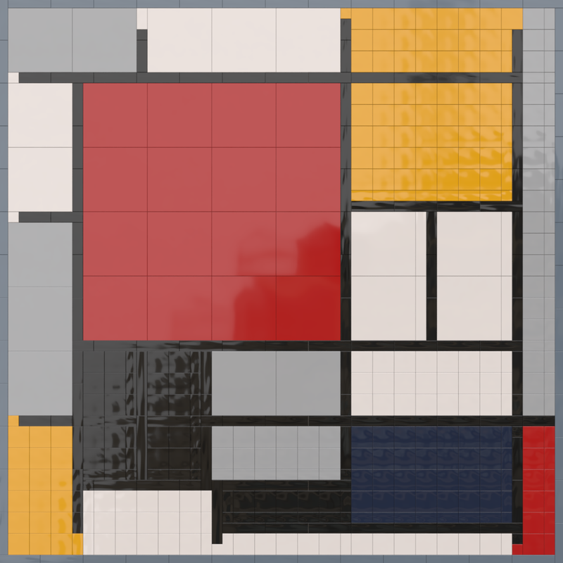Lego Composition en rouge, jaune, bleu et noir