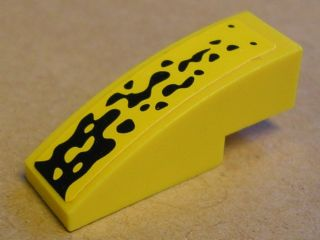 Lego Slope, Curved 3 x 1 with Black Spots Pattern (Sticker) - Set 8117