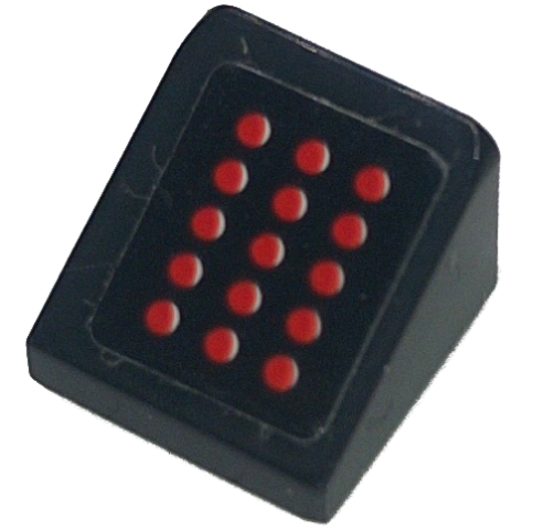 Lego Slope 30 1 x 1 x 2/3 with 15 Red Dots Pattern (Sticker) - Sets 42151 / 42162 / Black