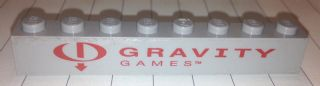 Lego Brick 1 x 8 with Red 'GRAVITY GAMES' on Transparent Background Pattern (Sticker) - Set 3537