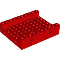 Lego Brick Special 8 x 10 x 2 with 6 x 10 Recessed, Pin Holes / Red