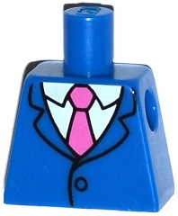 Lego Torso Simpsons Jacket, White Shirt and Dark Pink Tie Pattern / Blue