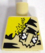 Lego Torso Male with Chest Hair and Animal Print Top with Bone Pattern / Tan