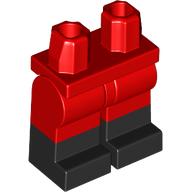 Lego Hips with Red Legs and Black Boots Pattern / Red
