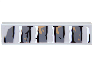 Lego Tile 1 x 4 with Bricks and Cracks Pattern Type 1 (Sticker) - Set 9473 / Light Bluish Gray