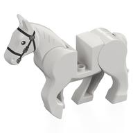 Lego Animal, Horse, Movable Legs with Black Eyes, White Pupils and Single Buckle Black Bridle Print