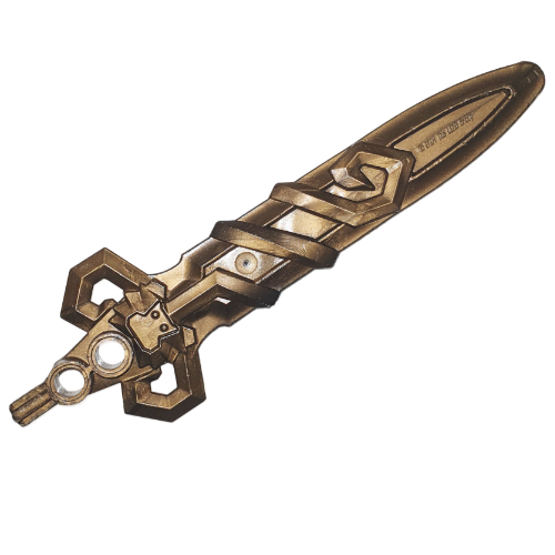 Lego Large Figure Weapon Sword, Rascus (Series 2) / Flat Dark Gold