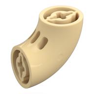 Lego Brick Round 2 x 2 D. Tube with 90° Elbow and Axle Holes (Crossholes) at Each End / Tan