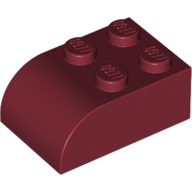 Lego Brick Curved 2 x 3 / Dark Red