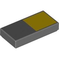 Lego Tile 1 x 2 with Yellow Square Print