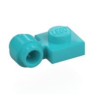 Lego Plate Special 1 x 1 with Clip Light, Bar Hole [Thick Ring] / Medium Azure