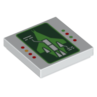 Lego Tile 2 x 2 with Large Display Screen Showing Spaceship Print