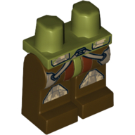 Lego Hips and Dark Brown Legs with Camouflage Knee Pads and Two Holsters Print