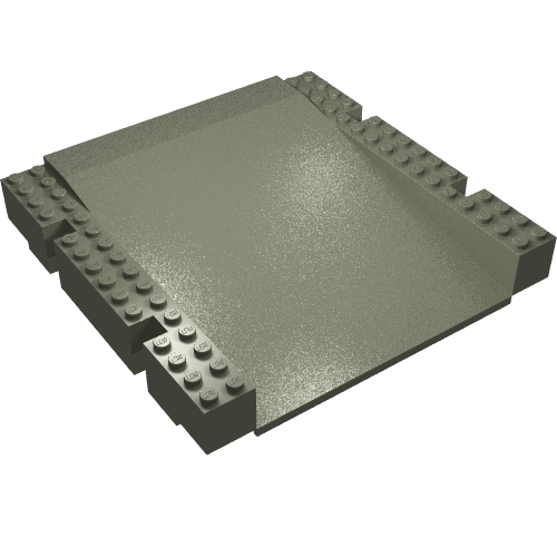 Lego Baseplate Raised 16 x 16 x 2 1/3 Ramp / Dark Gray