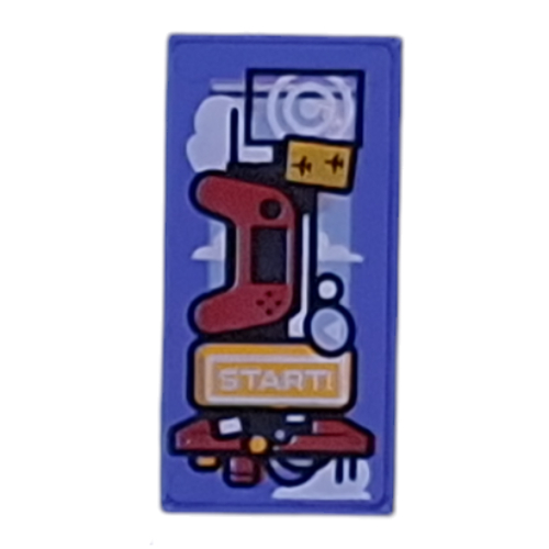 Lego Tile 1 x 2 with Game Console, Controller Print / Trans-Purple