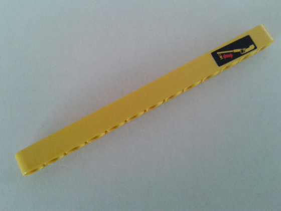 Lego Technic, Liftarm Thick 1 x 13 with Crane Arm Movement Pattern on Right End (Sticker) - Set 8053 / Yellow