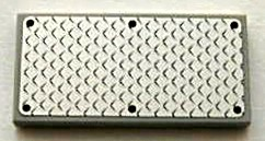 Lego Tile 2 x 4 with Silver Tread Plate and 6 Rivets Pattern (Sticker) - Set 3677