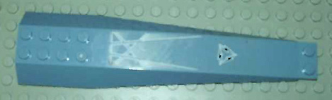Lego Wedge 16 x 4 Triple Curved with Reinforcements with Alpha Team Arctic Pattern (Sticker) / Sand Blue