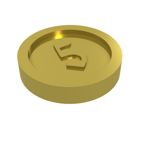 Lego Money / Coin with "5" Gothic Type