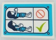 Lego Tile 2 x 3 with Female Mini Doll Laying Down, Lime Check Mark, Medium Azure Border Pattern (Sticker) - Set 41430 / White