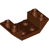 Lego Brick Sloped Inverted 45° 4 x 2 Double with 2 x 2 Recessed / Reddish Brown