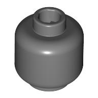 Lego Minifig Head [Plain] [Hollow Stud] / Dark Bluish Gray