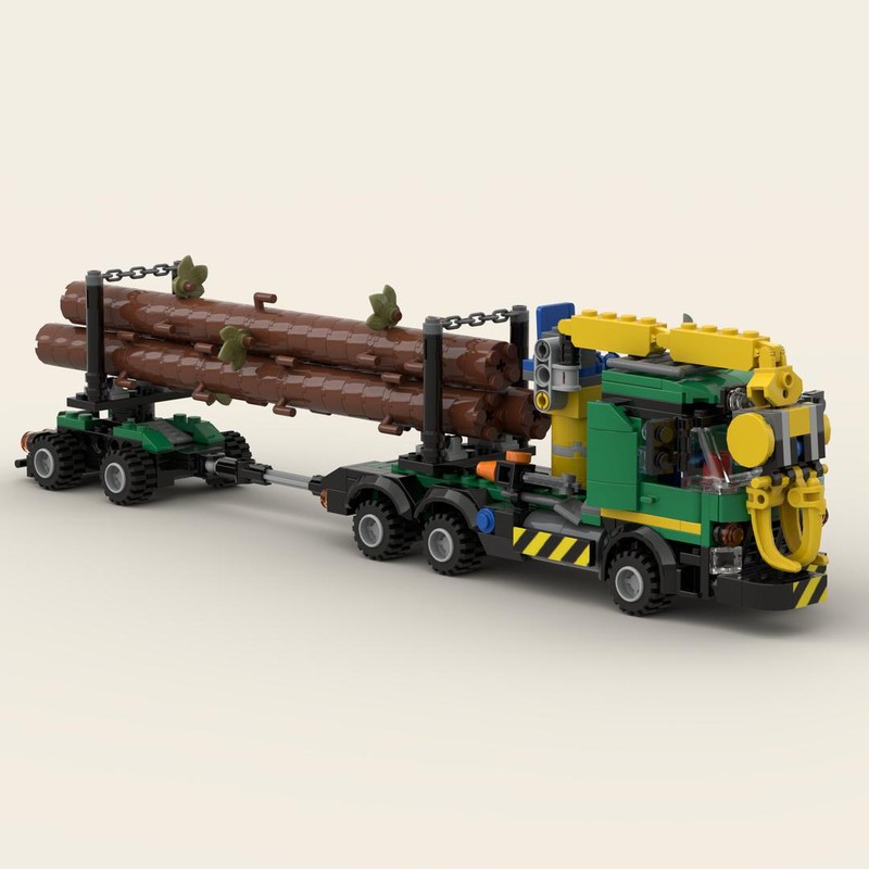 Lego Logging Truck With Pole Trailer