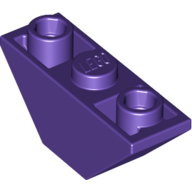 Lego Brick Sloped Inverted 45° 3 x 1 Double with 2 Blocked Open Studs / Dark Purple