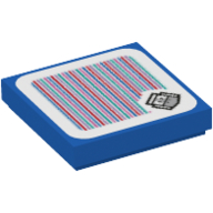 Lego Tile 2 x 2 with Boomerang Bros Head and Barcode Print (Sticker)