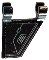 Lego Flag 2 x 2 Trapezoid with Flat Edge with Hull Plates with Dark Bluish Gray Air Vent, Lines and Rivets Pattern Model Left Side (Sticker) - Set 76122