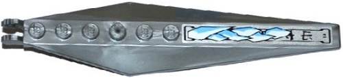 Lego Hinge Plate 3 x 12 with Angled Side Extensions and Tapered Ends with Ice and Asian Characters Pattern Model Right Side (Sticker) - Set 70748