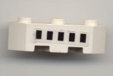 Lego Brick, Modified Facet 3 x 3 with Ferry Squares Black 5 in 1 Line Pattern (Sticker) - Sets 1924 / 1955