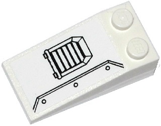 Lego Slope 18 4 x 2 with Air Vent and Riveted Metal Plate Pattern Model Left Side (Sticker) - Set 75918