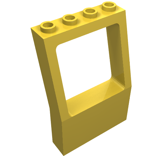 Lego Fabuland, Window 2 x 4 x 5 with Square Top / Yellow