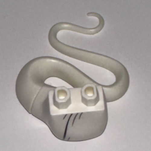 Lego Lower Body with Tail with Black Robe Folds Print / White