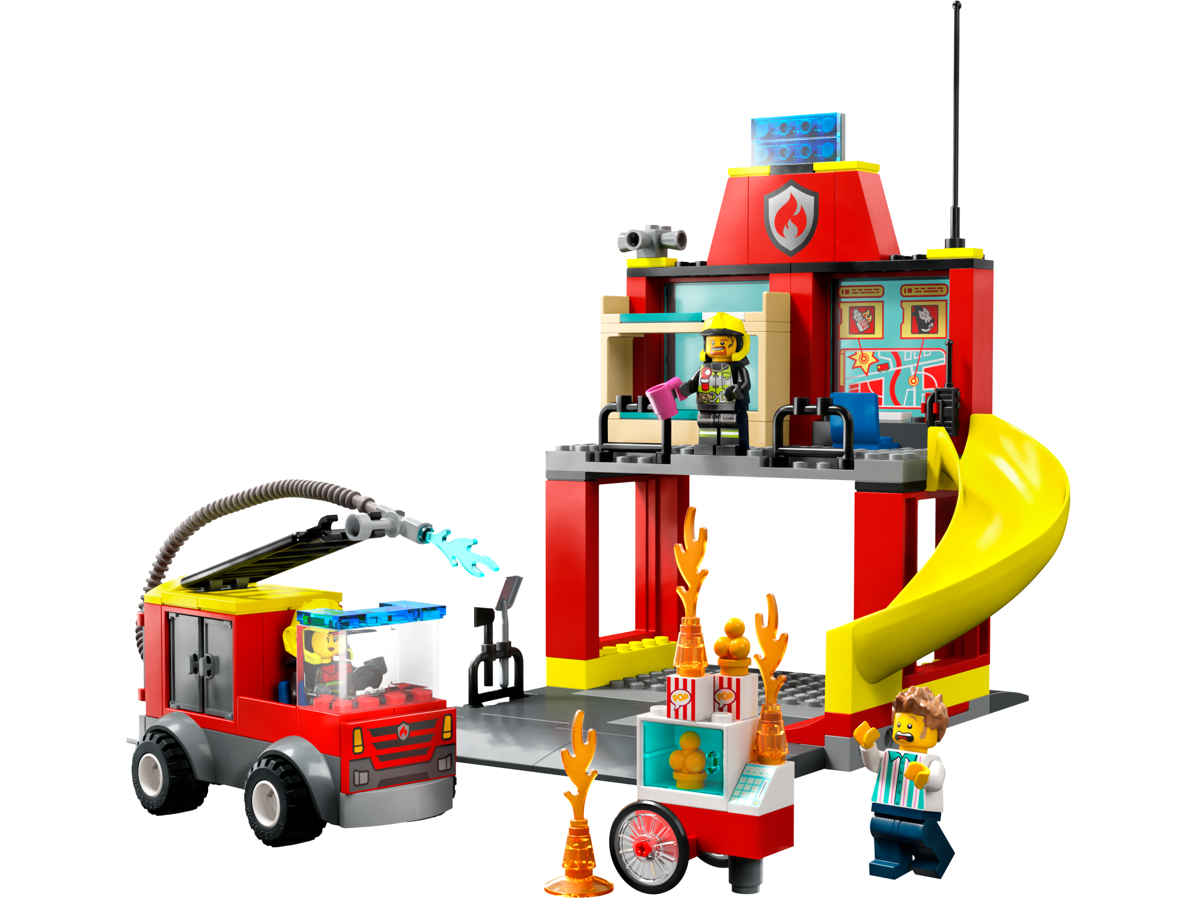 Lego Fire Station and Fire Truck