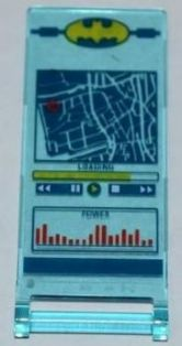 Lego Flag 7 x 3 with Bar Handle with Batman Logo, Street Map, 'LOADING' and 'POWER' Pattern (Sticker) - Set 6860
