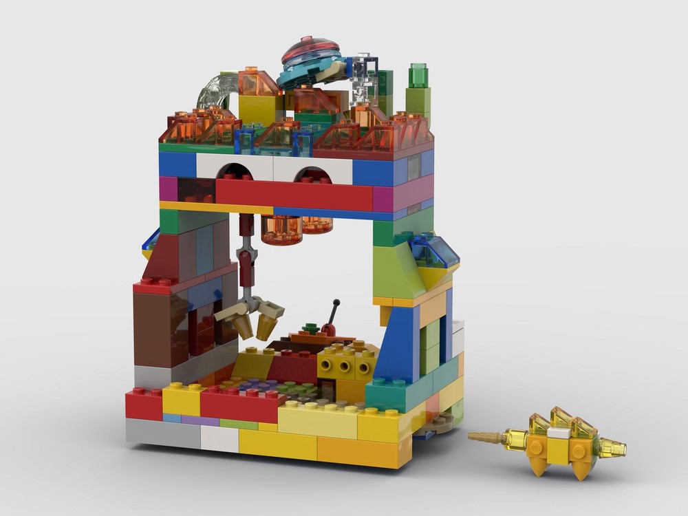 Lego Movable Toy Crane UFO Catcher with dinosaur toy