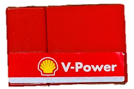 Lego Stickered Assembly 3 x 2 with Shell 'V-Power' Pattern Model Left Side (Sticker) - Set 8142-2