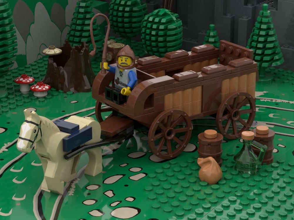 Lego 21325 Medieval Blacksmith Wagon/Cart Modification