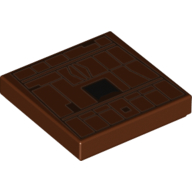 Lego Tile 2 x 2 with Tan Lines, Black Square (Sand Crawler Side) Print