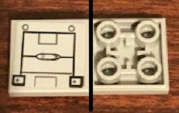Lego Tile, Modified 2 x 2 Inverted with SW Machine Panel Pattern (Sticker) - Set 75244 / Light Bluish Gray